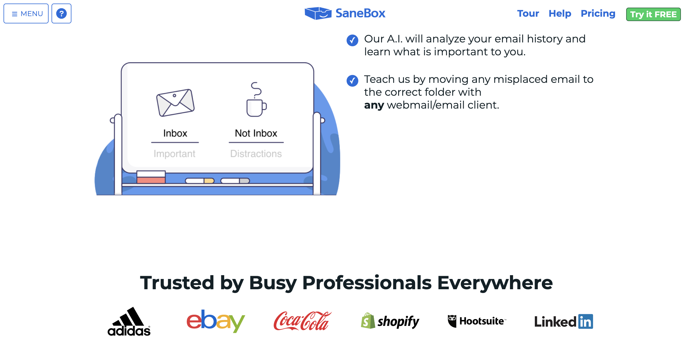 SaneBox.com Homepage