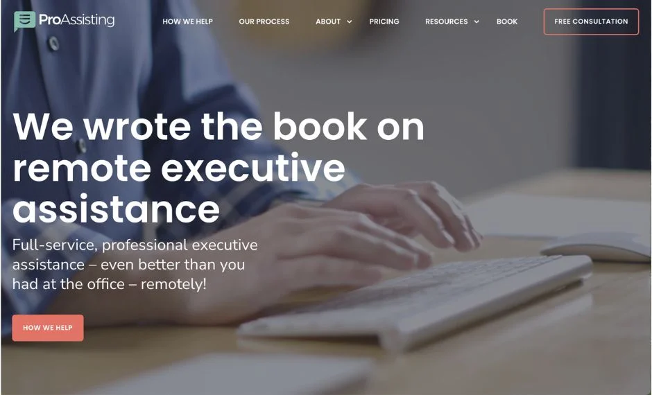 ProAssisting website homepage