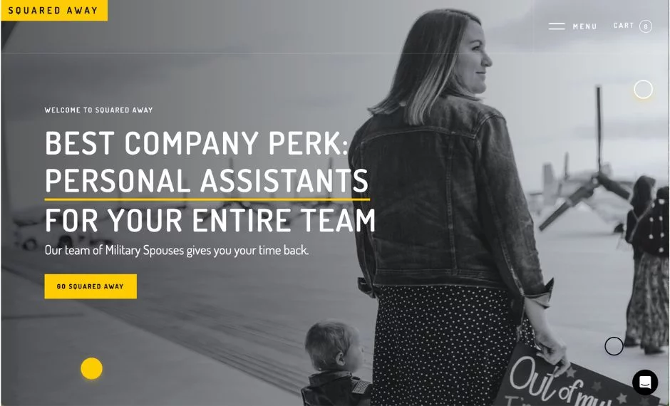 Squared Away website homepage