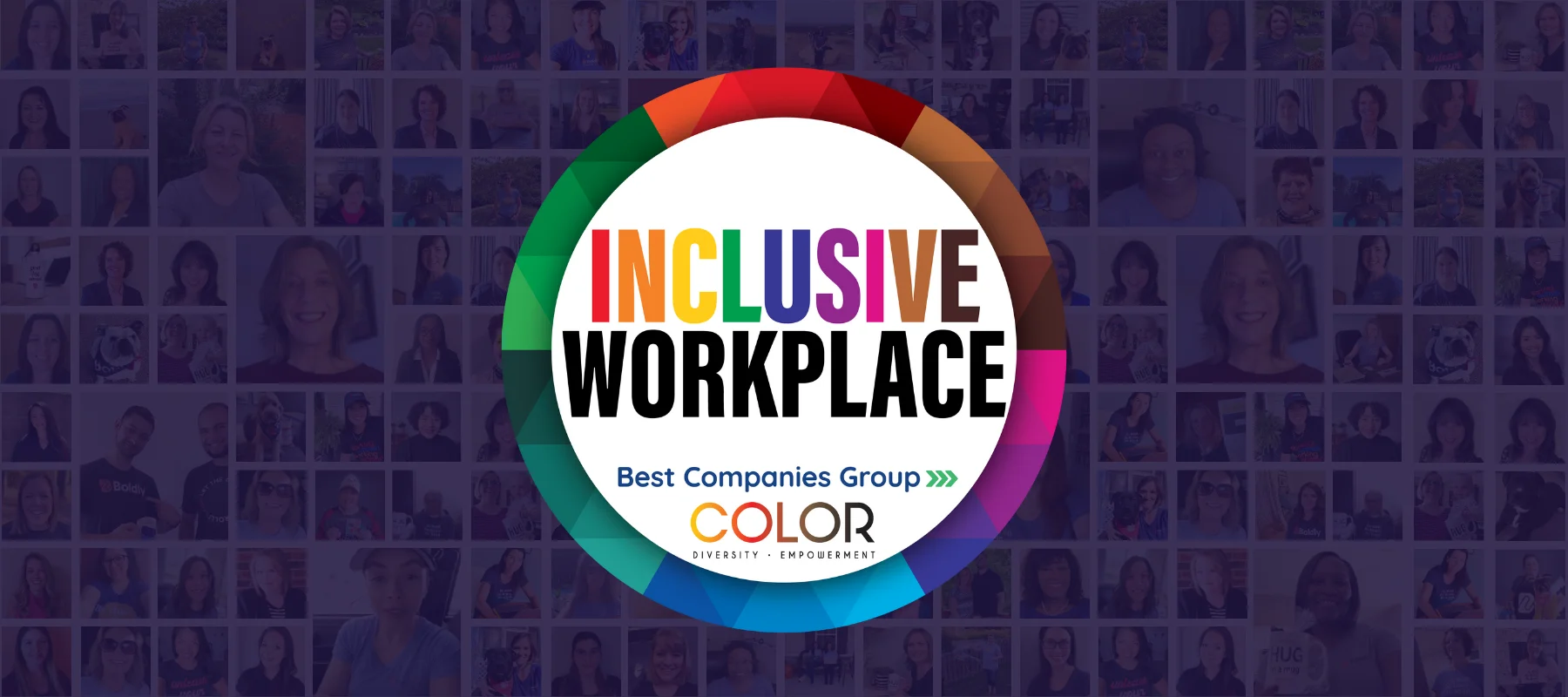 Inclusive workplace logo - Boldly has been named a top inclusive workplace by Best Companies Group and COLOR Magazine.