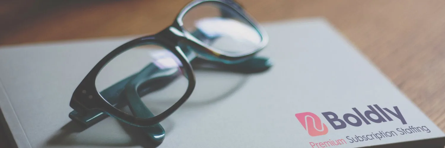 Folded glasses on Boldly notepad